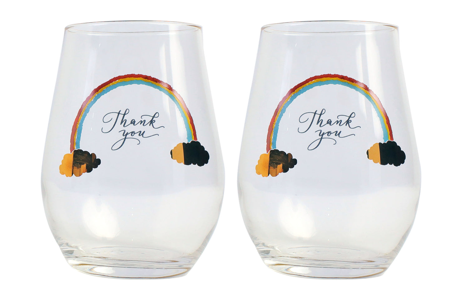 MESSAGE Glass Gift Tumbler Thank you