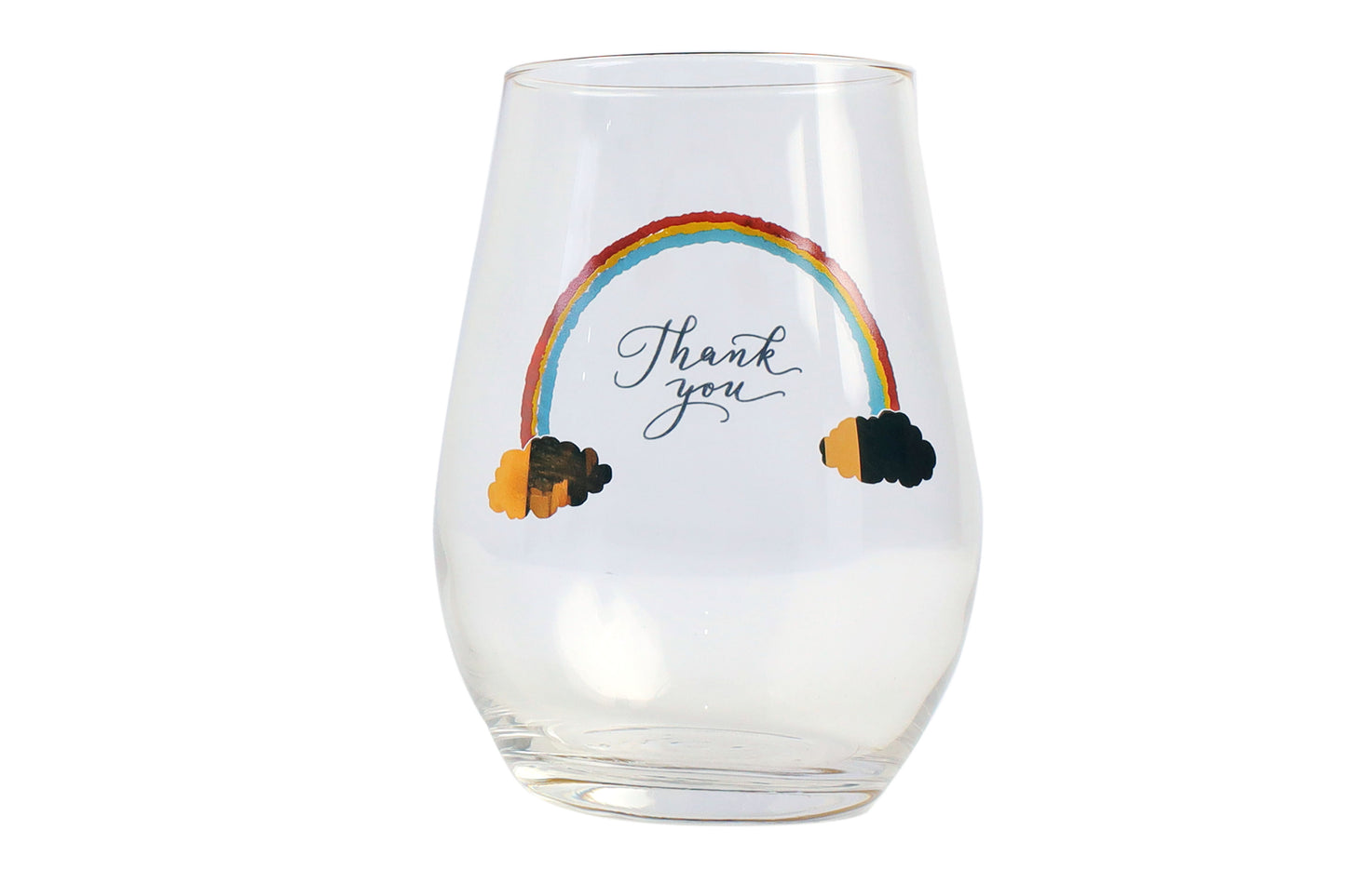 MESSAGE Glass Gift Tumbler Thank you